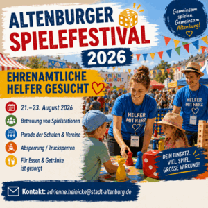 Altenburger Spielefestival 2026 - Helfer gesucht (Symbolbild AI)