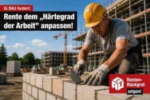IG BAU fordert faire Rente für Bauarbeiter - (Symbolbild AI ABG-Info)
